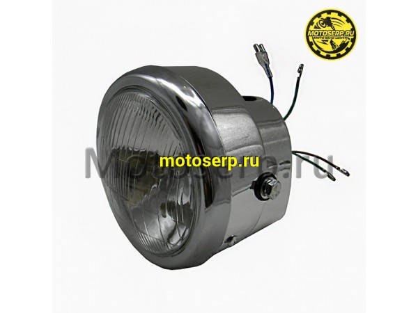 Купить  Фара передняя Alpha, Альфа круглая пластиковафя (хром) (шт) (Дан (ANKON 008826 купить с доставкой по Москве и России, цена, технические характеристики, комплектация фото  - motoserp.ru