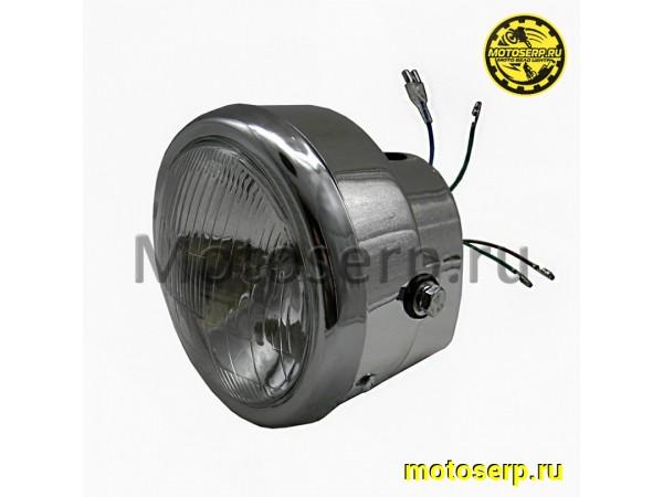 Купить  Фара передняя Alpha, Альфа круглая пластиковафя (хром) (шт) (Дан (ANKON 008826 купить с доставкой по Москве и России, цена, технические характеристики, комплектация фото  - motoserp.ru