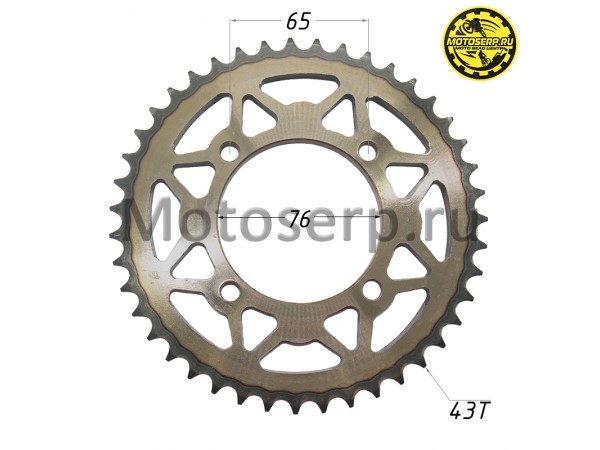 Купить  Звезда ведомая голая (венец) (428-43) (428-43T D-76mm, 4x65mm) TTR125,  BSE PH10-125 и др. питбайков (шт) (MD 10695 (ML 12209  купить с доставкой по Москве и России, цена, технические характеристики, комплектация фото  - motoserp.ru