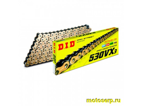Купить  Цепь приводная (530x120) DID 530VX3 S&S X-Ring 120 С САЛЬНИКОМ  530VX3SS120 (шт) (TS купить с доставкой по Москве и России, цена, технические характеристики, комплектация фото  - motoserp.ru
