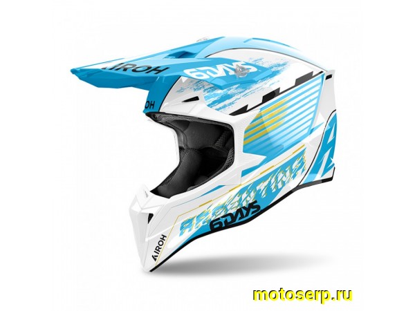 Купить  Шлем Кросс AIROH WRAAAP SIXDAYS ARGENTINA 2023 GLOSS (M) (шт) (AIROH купить с доставкой по Москве и России, цена, технические характеристики, комплектация фото  - motoserp.ru