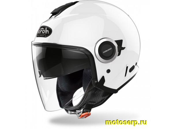 Купить  Шлем открытый  со стеклом AIROH HELIOS COLOR White Gloss (XL) (шт) (AIROH купить с доставкой по Москве и России, цена, технические характеристики, комплектация фото  - motoserp.ru