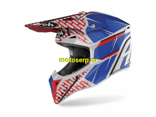 Купить  Шлем Кросс AIROH WRAAP IDOL RED/BLU GLOSS (M) (шт) (AIROH купить с доставкой по Москве и России, цена, технические характеристики, комплектация фото  - motoserp.ru