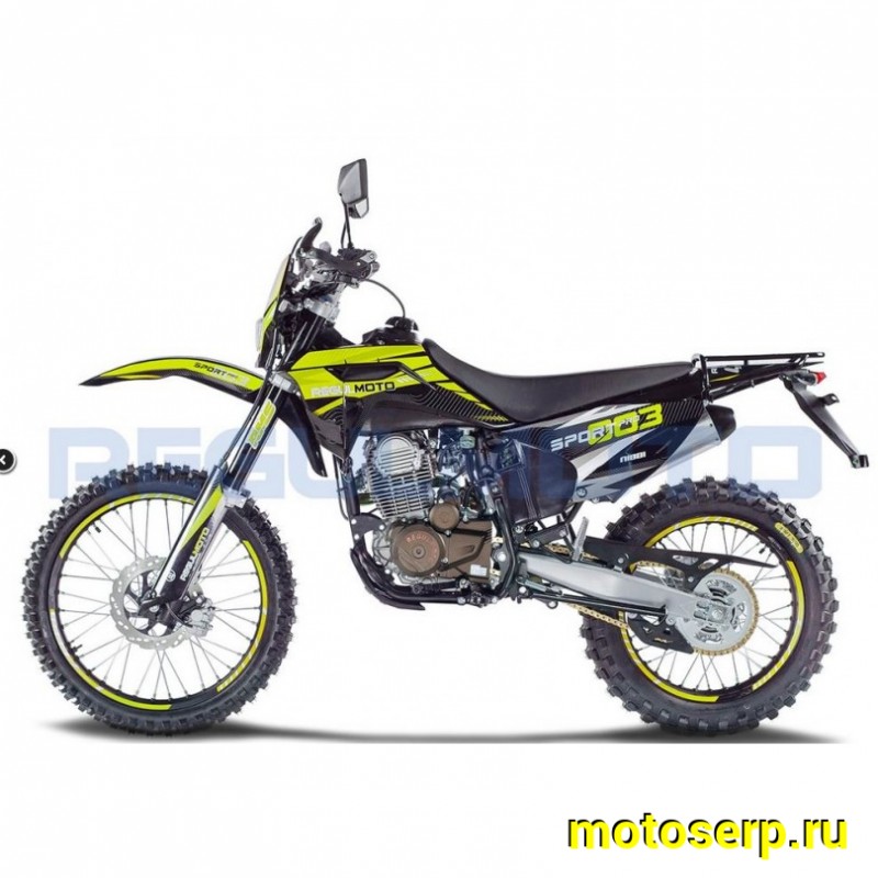 Купить  Мотоцикл Кросс/Эндуро Regulmoto Sport-003 PR PRO (4 valves) 6 передач (Черный/желтый) (шт)  купить с доставкой по Москве и России, цена, технические характеристики, комплектация фото  - motoserp.ru