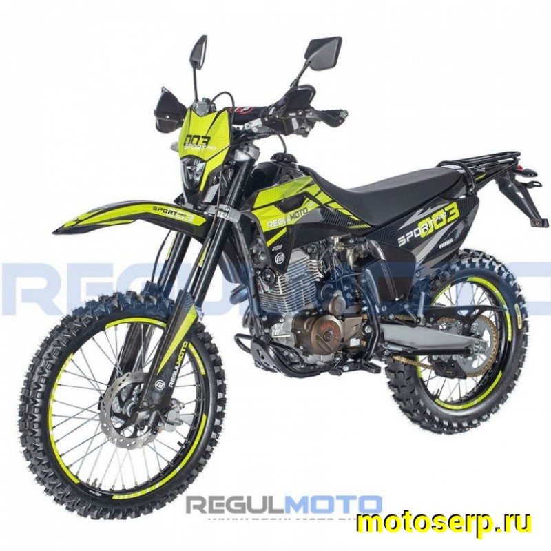 Купить  Мотоцикл Кросс/Эндуро Regulmoto Sport-003 PR PRO (4 valves) 6 передач (Черный/желтый) (шт)  купить с доставкой по Москве и России, цена, технические характеристики, комплектация фото  - motoserp.ru