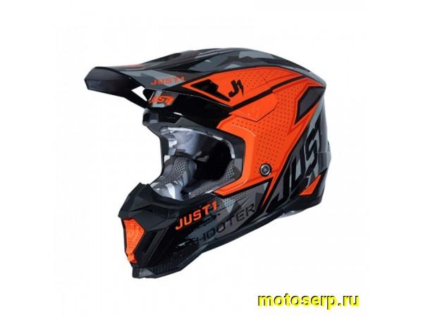Купить  Шлем Кросс JUST1 J40 SHOOTER Hi-Vis оранжевый (M) (SM 880-6846 купить с доставкой по Москве и России, цена, технические характеристики, комплектация фото  - motoserp.ru