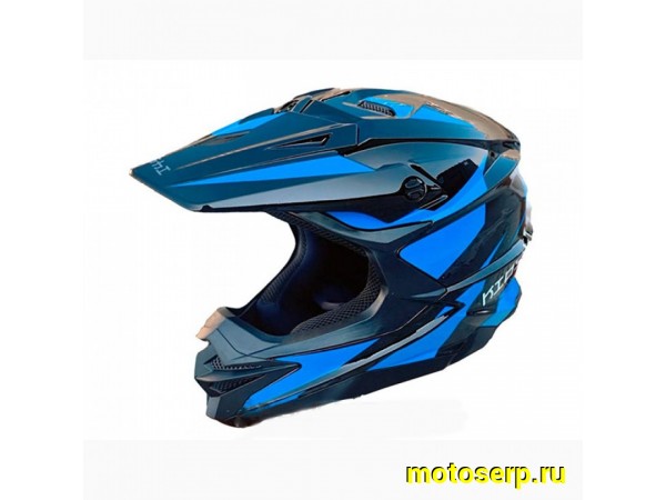 Купить  Шлем Кросс KIOSHI Holeshot 801 черный/синий р-р M (шт) (Regul 305200-12 купить с доставкой по Москве и России, цена, технические характеристики, комплектация фото  - motoserp.ru