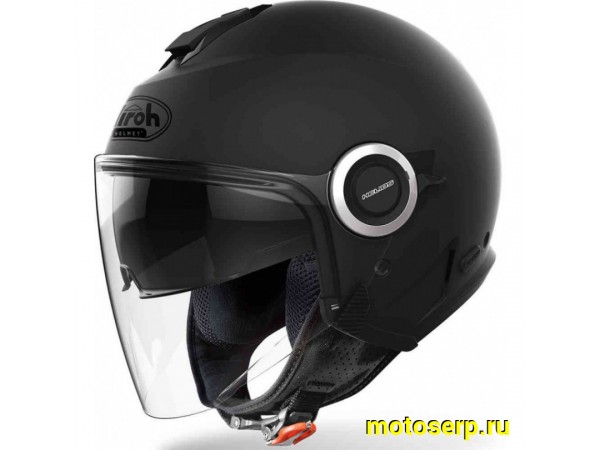 Купить  Шлем открытый  со стеклом AIROH HELIOS COLOR Black Matt (M) (шт) (AIM AI31A13ELIE0C_M купить с доставкой по Москве и России, цена, технические характеристики, комплектация фото  - motoserp.ru