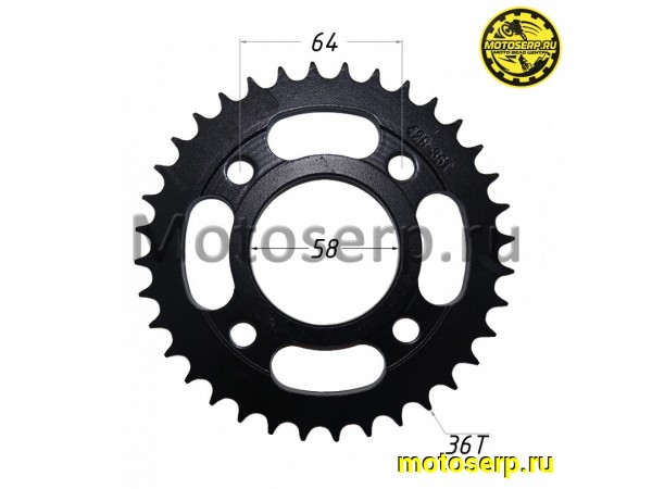 Купить  Звезда ведомая голая (венец) (428-36) (428-36T D-58mm, 4x64mm) SM-PARTS (шт) (Мир 30654 купить с доставкой по Москве и России, цена, технические характеристики, комплектация фото  - motoserp.ru