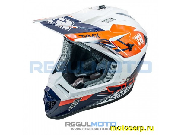 Купить  Шлем Кросс KIOSHI TR H637 белый/черный/оранжевый р-р XL (шт) (Regul 111777-3 купить с доставкой по Москве и России, цена, технические характеристики, комплектация фото  - motoserp.ru