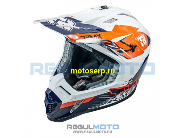 Купить  Шлем Кросс KIOSHI TR H637 белый/черный/оранжевый р-р L (шт) (Regul 111777-2 купить с доставкой по Москве и России, цена, технические характеристики, комплектация фото  - motoserp.ru