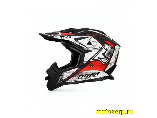 Купить  Шлем Кросс KIOSHI TR H637 черный/белый/красный (Матовый) р-р 2XL (шт) (Regul 111333-4 купить с доставкой по Москве и России, цена, технические характеристики, комплектация фото  - motoserp.ru