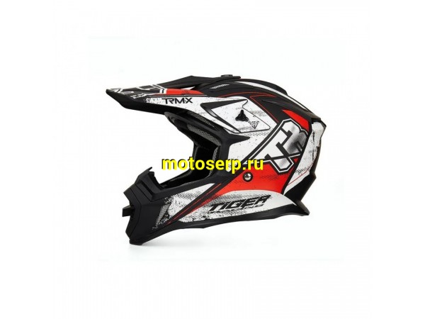 Купить  Шлем Кросс KIOSHI TR H637 черный/белый/красный (Матовый) р-р 2XL (шт) (Regul 111333-4 купить с доставкой по Москве и России, цена, технические характеристики, комплектация фото  - motoserp.ru