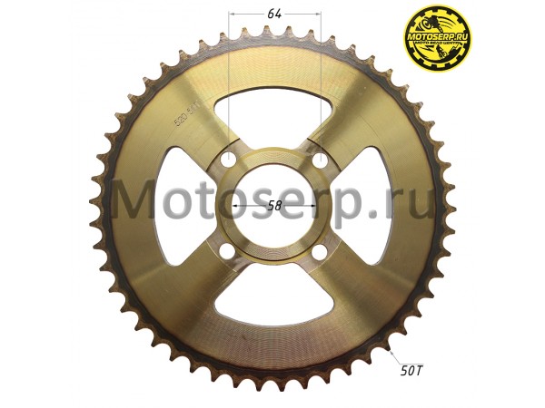 Купить  Звезда ведомая голая (венец) (520-50) (520-50T D-58mm, 4x63mm) CG (закаленные зубья) (шт) (К-дар 2525921 купить с доставкой по Москве и России, цена, технические характеристики, комплектация фото  - motoserp.ru