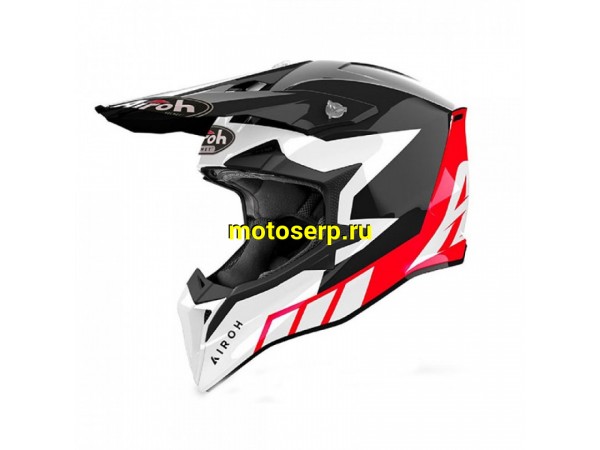 Купить  Шлем Кросс AIROH WRAAAP RELOADED RED GLOSS (XXL) (шт) (AIROH купить с доставкой по Москве и России, цена, технические характеристики, комплектация фото  - motoserp.ru