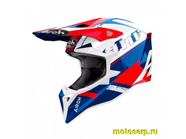 Купить  Шлем Кросс AIROH WRAAAP FEEL BLUE/RED GLOSS (L) (шт) ( (AIROH WRF купить с доставкой по Москве и России, цена, технические характеристики, комплектация фото  - motoserp.ru