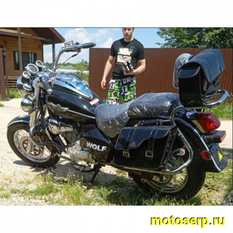 Купить  Мотоцикл Motoland WOLF 300 4Т., двиг. 175FMM PR5, возд.-масл., диск/барабан, 110/90-16"/180/90-15" (шт) (ML 21917 купить с доставкой по Москве и России, цена, технические характеристики, комплектация фото  - motoserp.ru