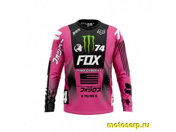 Купить  Джерси (футболка для мотокросса) V-RUS Fox 180 Monster Pro Circuit (черный/розовый (детский) рост 152 (шт) (МотоЯ купить с доставкой по Москве и России, цена, технические характеристики, комплектация фото  - motoserp.ru