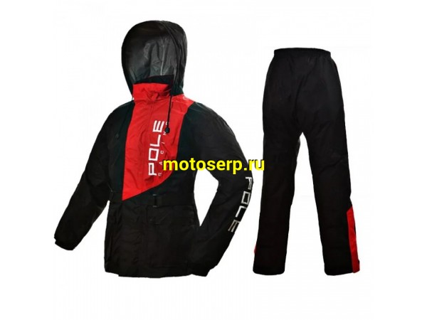 Купить  Дождевик (куртка+брюки) POLE PL-36 черно-красный (M) (комп) (МотоЯ купить с доставкой по Москве и России, цена, технические характеристики, комплектация фото  - motoserp.ru