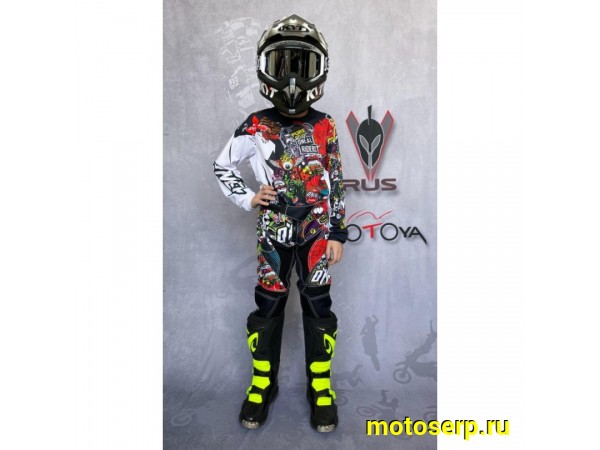 Купить  Джерси + штаны  для мотокроса (футболка и штаны) V-RUS O'NEAL Mayhem Crank (для детей) мультицвет (рост 140) (комп) (МотоЯ купить с доставкой по Москве и России, цена, технические характеристики, комплектация фото  - motoserp.ru