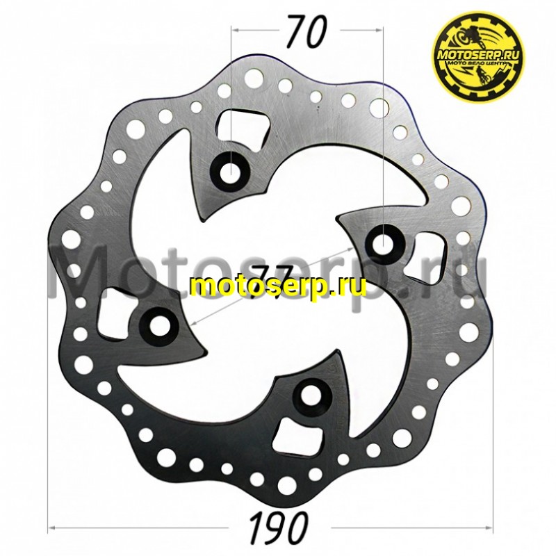 Купить  Диск тормозной задний (190x77) (отв:4x70) GR-Х (шт) (SM 154-7337 купить с доставкой по Москве и России, цена, технические характеристики, комплектация фото  - motoserp.ru