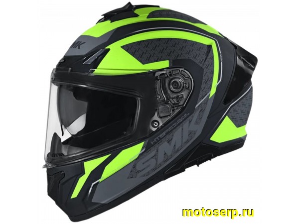 Купить  Шлем закрытый интеграл SMK TYPHOON RD1 , цвет серый/салатовый матовый (L) (шт) (Bajaj TYPHOON MA246 купить с доставкой по Москве и России, цена, технические характеристики, комплектация фото  - motoserp.ru