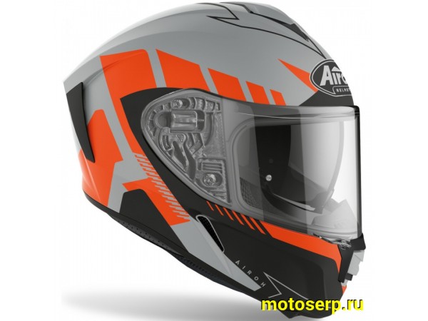 Купить  Шлем закрытый интеграл AIROH SPARK RISE (оранжевый матовый) (XL) (шт) (AIM SPRI купить с доставкой по Москве и России, цена, технические характеристики, комплектация фото  - motoserp.ru