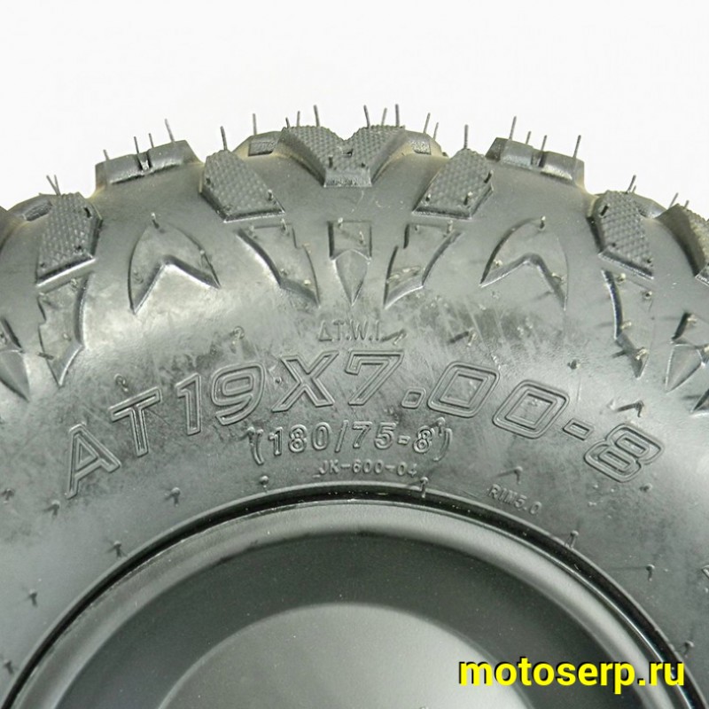 Купить  Колесо ATV  8" в сборе (шина ATV 19x7,00-8 (180х75-8) + диск (4х60mm,D-65mm.металлический) (шт) (Хар купить с доставкой по Москве и России, цена, технические характеристики, комплектация фото  - motoserp.ru