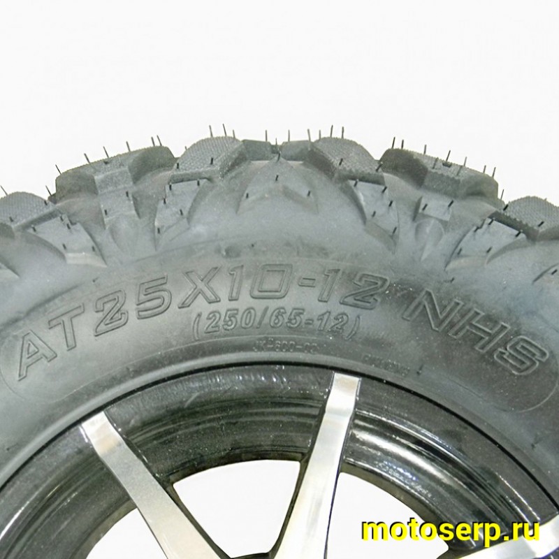 Купить  Колесо ATV 12" в сборе (шина ATV 25x10-12 (250х65-12) + диск (4х75mm.D-70mm) литое (шт) (Хар купить с доставкой по Москве и России, цена, технические характеристики, комплектация фото  - motoserp.ru
