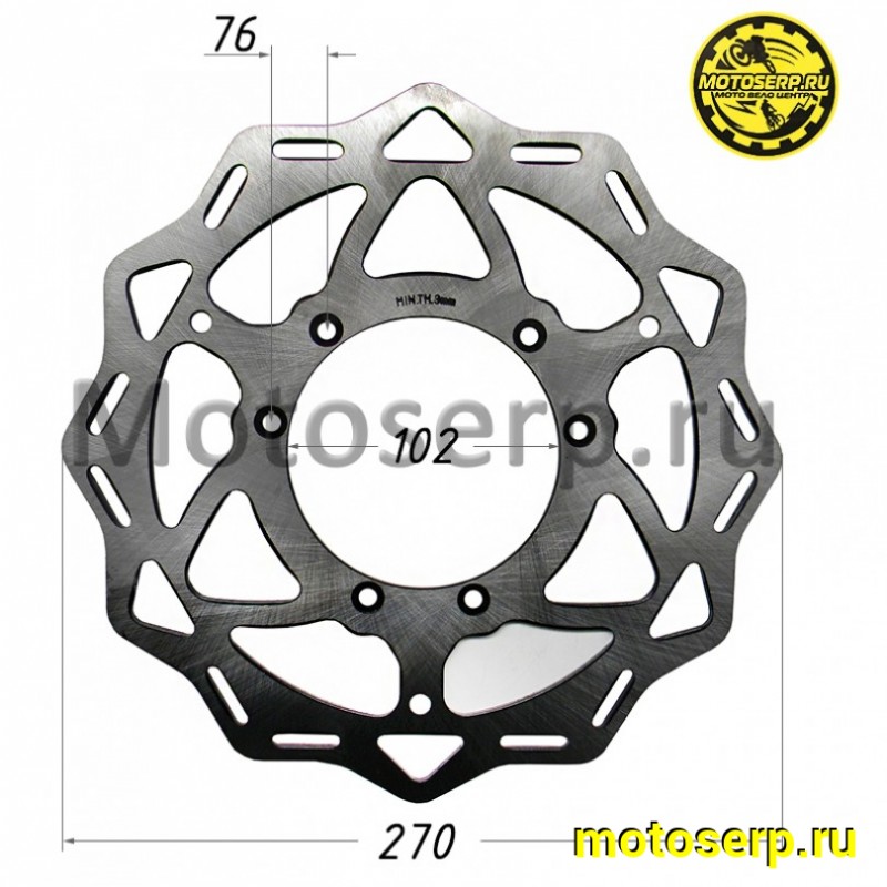 Купить  Диск тормозной передний (270x102) (отв:6x76) Sport 003 Pro, ZR 2024, CR-Z 300 (шт) (Regul 600020 купить с доставкой по Москве и России, цена, технические характеристики, комплектация фото  - motoserp.ru