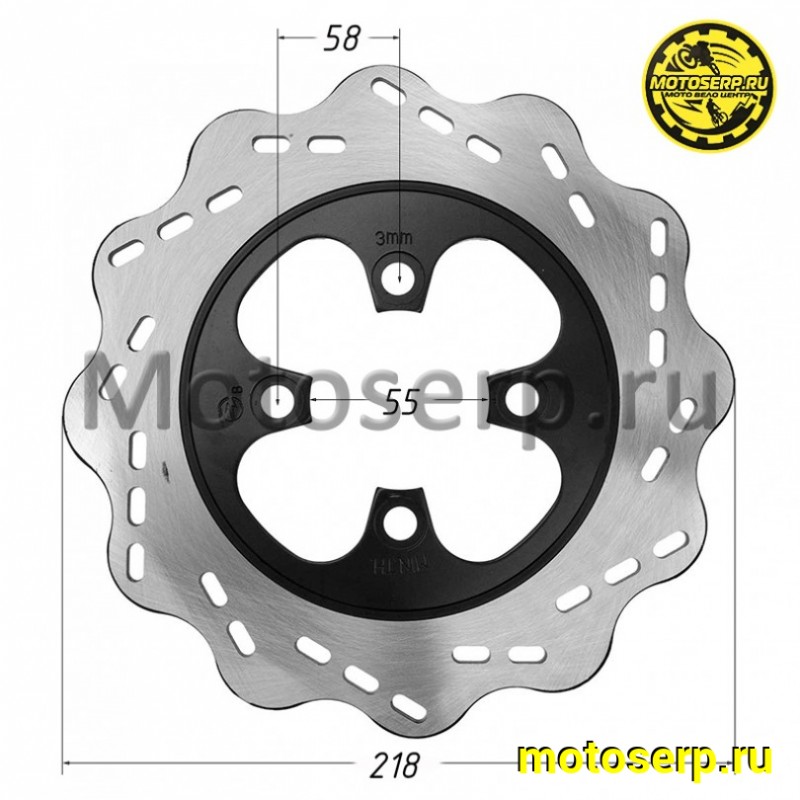 Купить  Диск тормозной задний (218x58) (отв:4x58) Regulmoto Athlete, Sport, 250GY-5 (шт) (Regul 1100100-329000 купить с доставкой по Москве и России, цена, технические характеристики, комплектация фото  - motoserp.ru