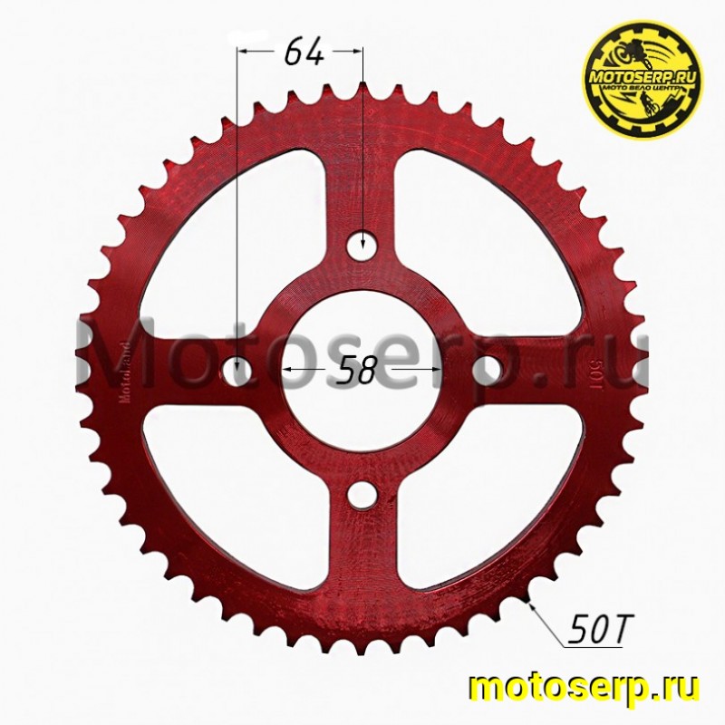 Купить  Звезда ведомая голая (венец) (428-50) (428-50T D-58mm, 4x64mm) CG, CB125-250, TTR250Rb (шт) (ML 6894 (ML 21696 (ML 21691 (ML 21687 купить с доставкой по Москве и России, цена, технические характеристики, комплектация фото  - motoserp.ru