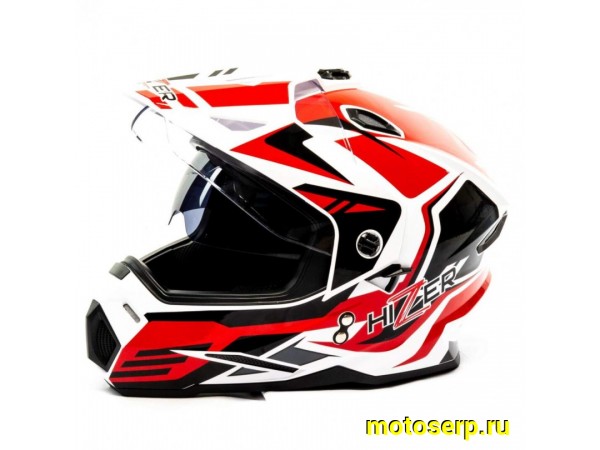 Купить  Шлем Кросс HIZER J6802 (мотард) (L) white/red 1350гр.  (шт) (ML 14736 купить с доставкой по Москве и России, цена, технические характеристики, комплектация фото  - motoserp.ru