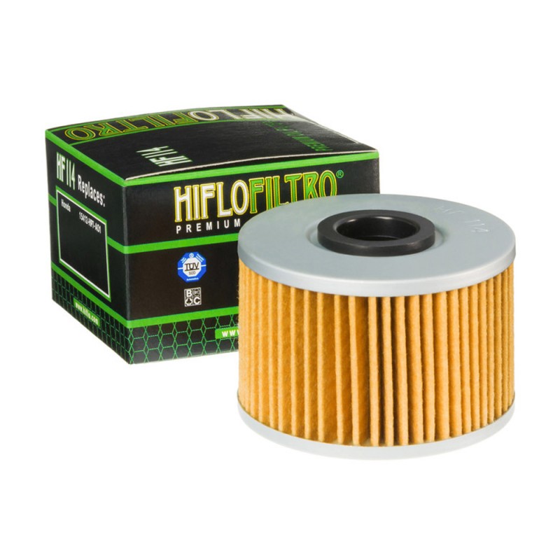 Купить  Масл. фильтр HI FLO HF114 (шт) (0 купить с доставкой по Москве и России, цена, технические характеристики, комплектация фото  - motoserp.ru