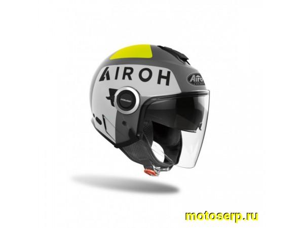 Купить  Шлем открытый  со стеклом AIROH HELIOS UP Grey MATT (S) (шт) (AIROH HEUP купить с доставкой по Москве и России, цена, технические характеристики, комплектация фото  - motoserp.ru