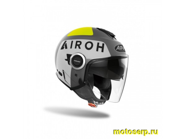 Купить  Шлем открытый  со стеклом AIROH HELIOS UP Grey MATT (L) (шт) (AIROH HEUP купить с доставкой по Москве и России, цена, технические характеристики, комплектация фото  - motoserp.ru