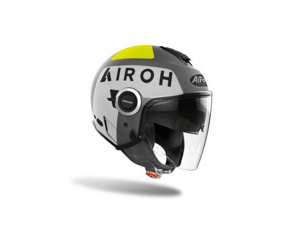 Купить  Шлем открытый  со стеклом AIROH HELIOS UP Grey MATT (XL) (шт) (AIROH HEUP купить с доставкой по Москве и России, цена, технические характеристики, комплектация фото  - motoserp.ru
