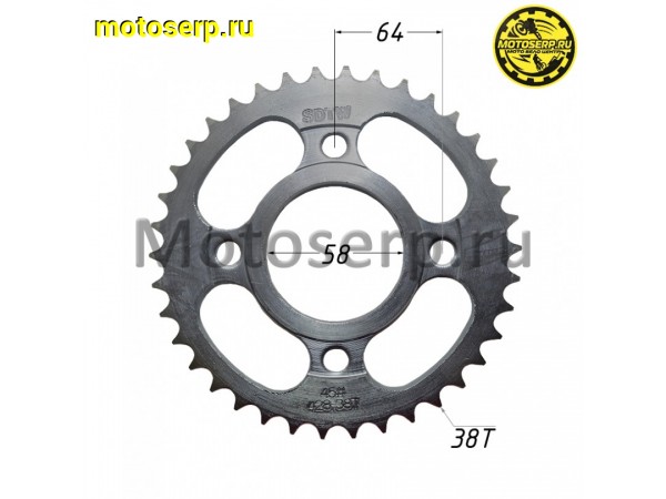 Купить  Звезда ведомая голая (венец) (428-38) (428-38T D-58mm, 4x64mm) Альфа, Dingo, Zodiak, SIGMA (шт) (MOTO-SKUTER 16735 купить с доставкой по Москве и России, цена, технические характеристики, комплектация фото  - motoserp.ru