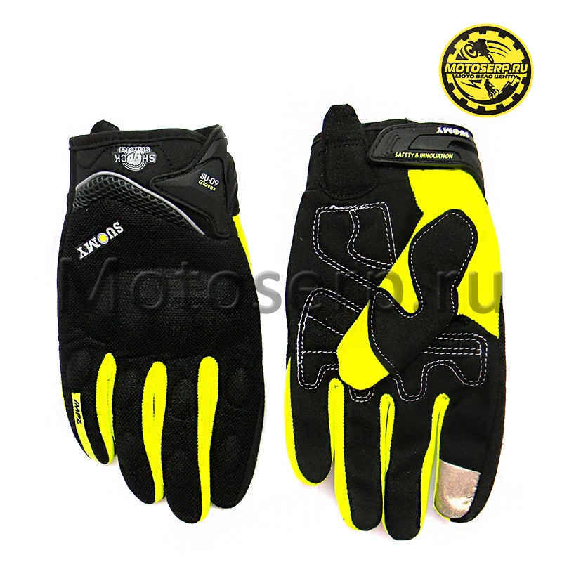Купить  Перчатки  SUOMY Black/Light-green, р-р M (пар) (0 купить с доставкой по Москве и России, цена, технические характеристики, комплектация фото  - motoserp.ru