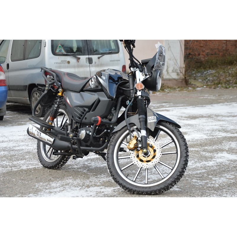 Купить  Мопед Alpha Jaguar RS Sport  4Т; 50cc; колеса 17/17"литые; 4пер, эл. старт; диск/бар, обтекатель, пеги (шт) 01250 (ФОТО купить с доставкой по Москве и России, цена, технические характеристики, комплектация фото  - motoserp.ru