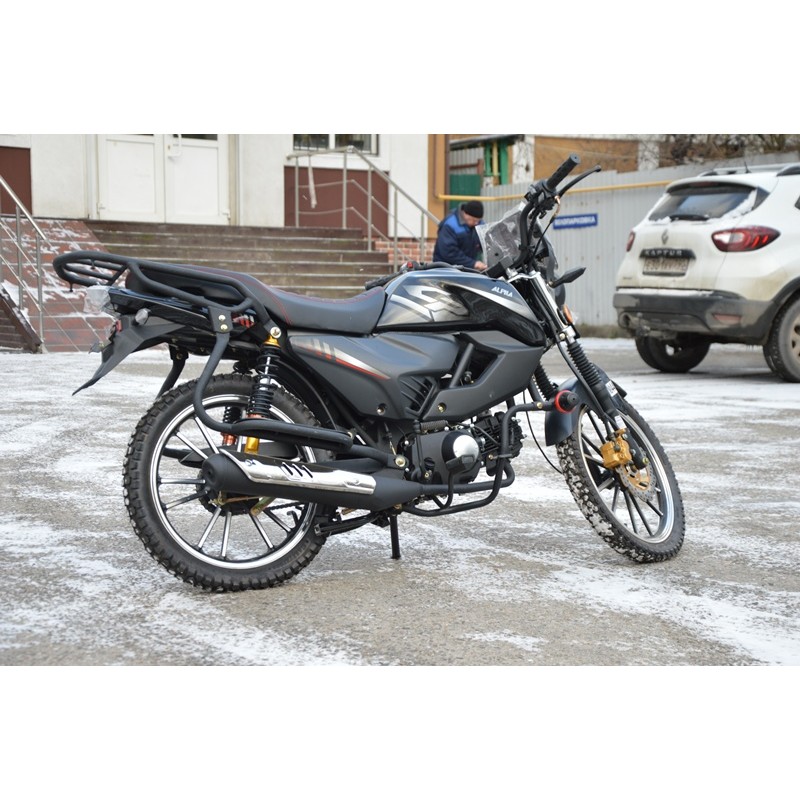 Купить  Мопед Alpha Jaguar RS Sport  4Т; 50cc; колеса 17/17"литые; 4пер, эл. старт; диск/бар, обтекатель, пеги (шт) 01250 (ФОТО купить с доставкой по Москве и России, цена, технические характеристики, комплектация фото  - motoserp.ru