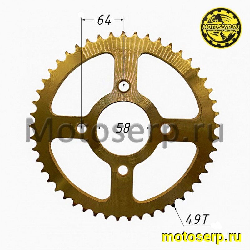 Купить  Звезда ведомая голая (венец) (428-49) (428-49T D-58mm, 4x64mm) CG,CB-125/250 (шт) (ML 21695 (ML 21686 (ML 21690 купить с доставкой по Москве и России, цена, технические характеристики, комплектация фото  - motoserp.ru