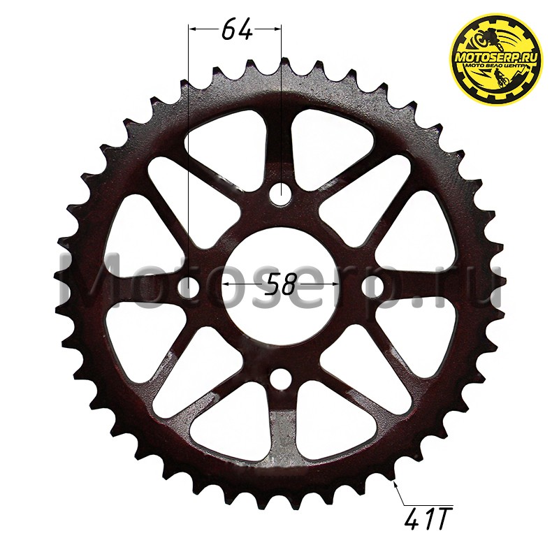 Купить  Звезда ведомая голая (венец) (520-41) (520-41T D-58mm, 4x64mm) KAYO T2,  K1, K2 (шт) (ML 9465 купить с доставкой по Москве и России, цена, технические характеристики, комплектация фото  - motoserp.ru