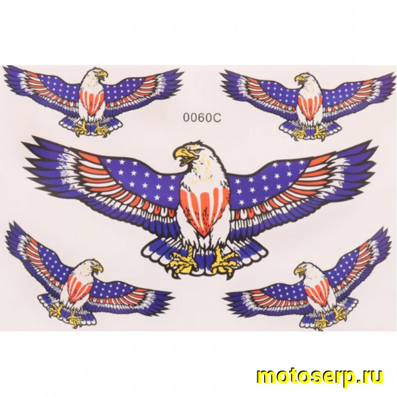 Купить  Наклейки (набор) EAGLE (24х16см) (#0060C) N-1362 (0 купить с доставкой по Москве и России, цена, технические характеристики, комплектация фото  - motoserp.ru