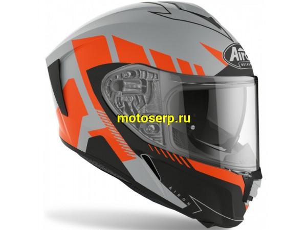 Купить  Шлем закрытый интеграл AIROH SPARK RISE (оранжевый матовый) (S) (шт) (AIM SPRI купить с доставкой по Москве и России, цена, технические характеристики, комплектация фото  - motoserp.ru