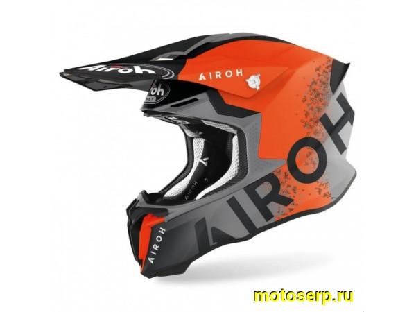 Купить  Шлем Кросс AIROH TWIST 2.0 BIT ORANGE MATT (S) (шт) (AIROH TW2BI купить с доставкой по Москве и России, цена, технические характеристики, комплектация фото  - motoserp.ru