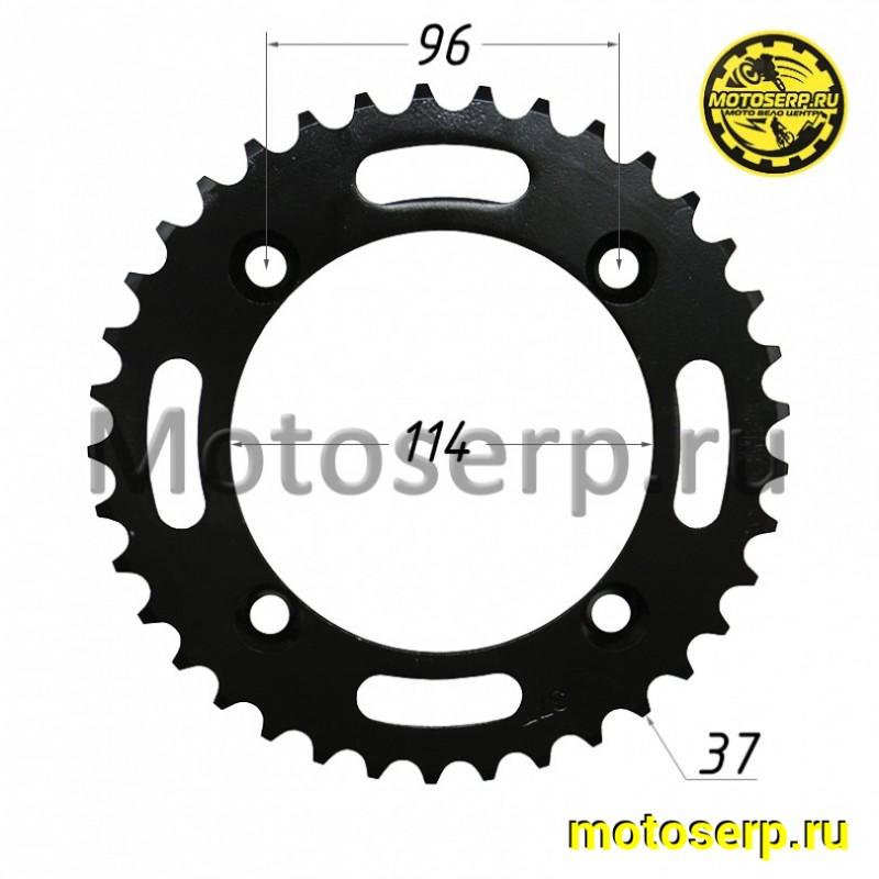 Купить  Звезда ведомая голая (венец) (530-37) (530-37T D-114mm, 4x96mm) AU180 (шт) (SM 205001-0039 купить с доставкой по Москве и России, цена, технические характеристики, комплектация фото  - motoserp.ru