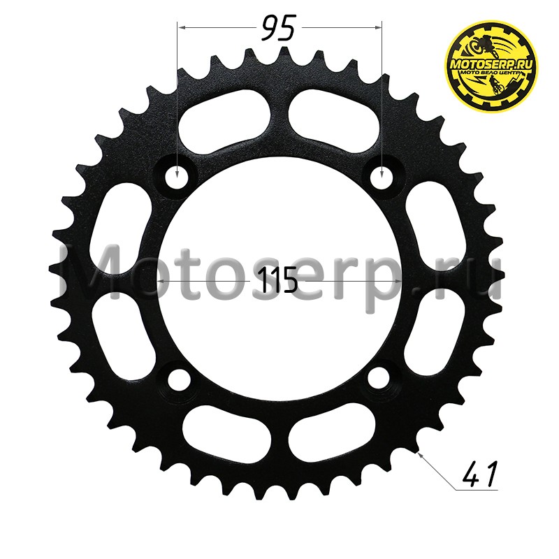 Купить  Звезда ведомая голая (венец) (530-41) (530-41T D-115mm, 4x95mm) AU200 (шт) (SM 687-7026 купить с доставкой по Москве и России, цена, технические характеристики, комплектация фото  - motoserp.ru