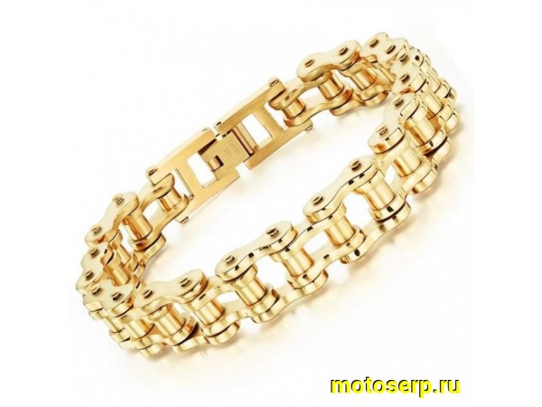 Купить  Браслет "МОТОЦЕПЬ"  золото, (20,5 см) из нержавеющей стали 316L  (шт) (A-E купить с доставкой по Москве и России, цена, технические характеристики, комплектация фото  - motoserp.ru