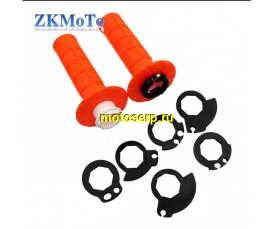 Ручки руля (ручка газа + левая) (lock on) KTM, YAMAHA, Kawasaki, Suzuki, Honda 7/8 '22 мм (пара) (A-E